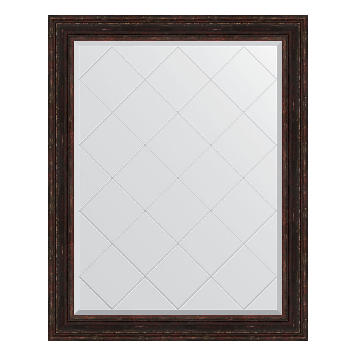 Зеркало с гравировкой в багетной раме Evoform темный прованс 99 мм 99x124 см