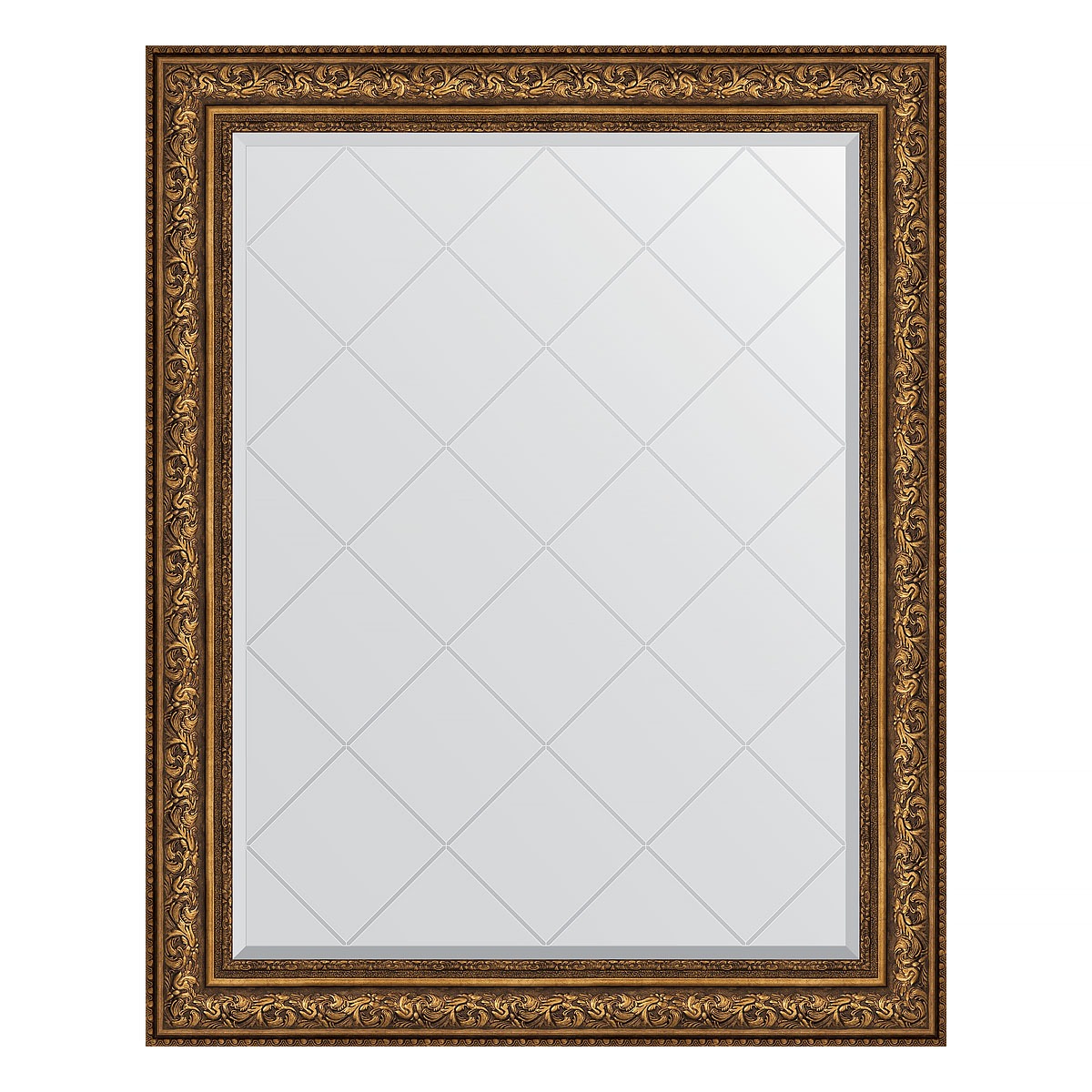 Зеркало с гравировкой в багетной раме Evoform виньетка состаренная бронза 109 мм 100x125 см