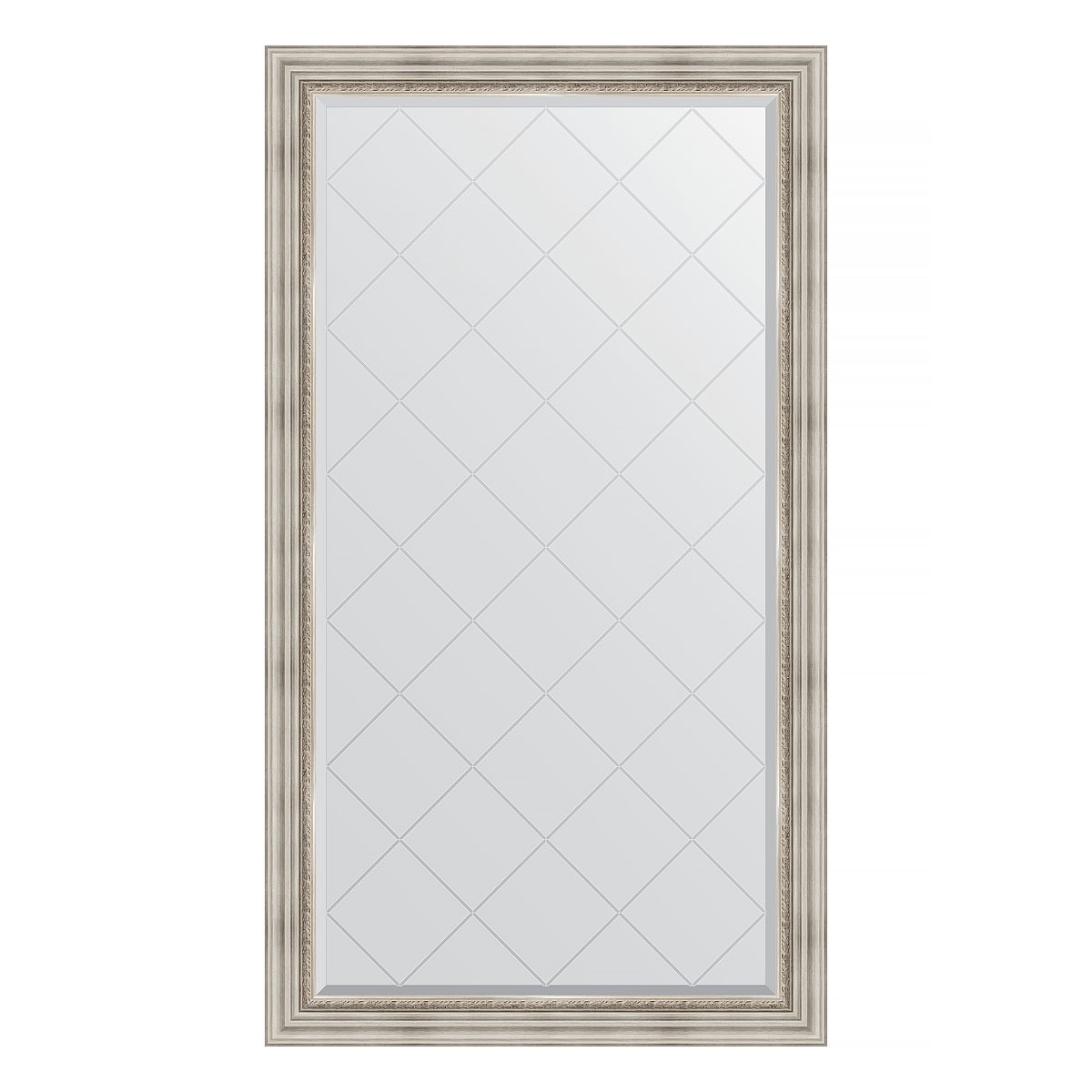 Зеркало с гравировкой в багетной раме Evoform римское серебро 88 мм 96x171 см upload