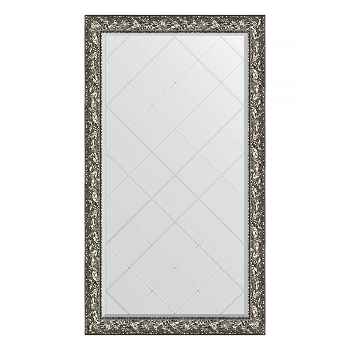 зеркало с гравировкой в багетной раме evoform византия серебро 99 мм 59x128 см Зеркало с гравировкой в багетной раме Evoform византия серебро 99 мм 99x173 см