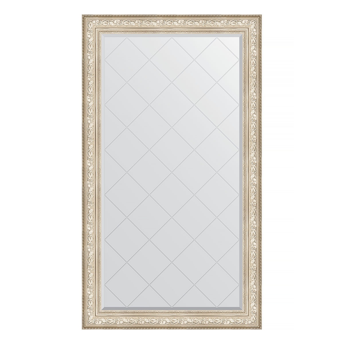 Зеркало с гравировкой в багетной раме Evoform виньетка серебро 109 мм 100x175 см зеркало 45х55 см виньетка античное серебро