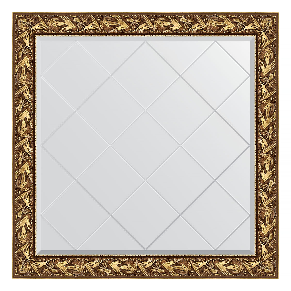 Зеркало с гравировкой в багетной раме Evoform византия золото 99 мм 109x109 см зеркало с гравировкой в багетной раме evoform византия золото 99 мм 109x109 см