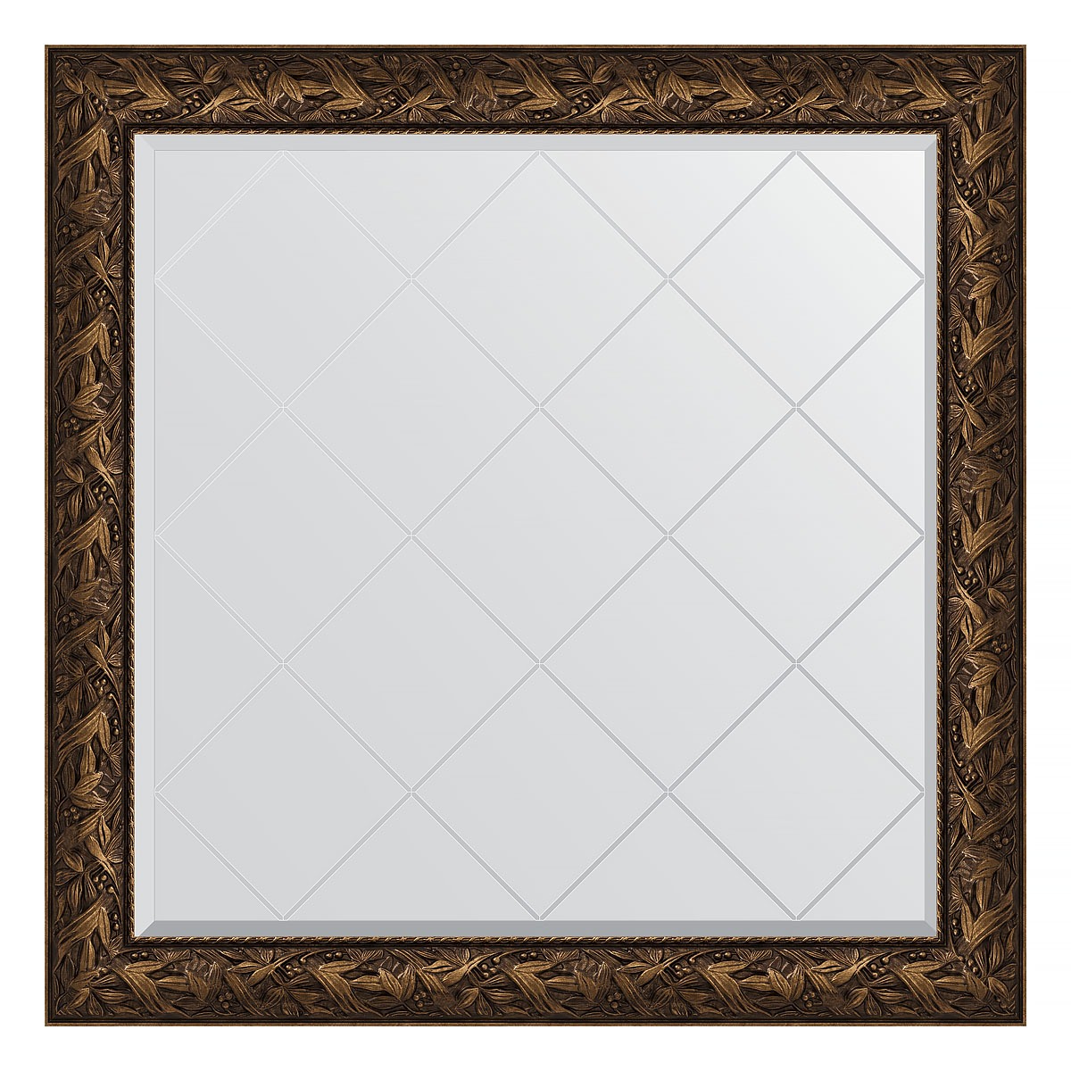 Зеркало с гравировкой в багетной раме Evoform византия бронза 99 мм 109x109 см зеркало с гравировкой в багетной раме evoform византия серебро 99 мм 109x109 см