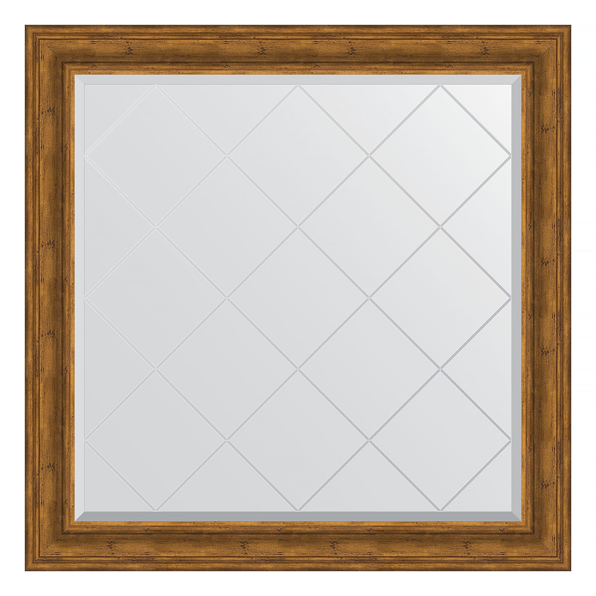 фото Зеркало с гравировкой в багетной раме evoform травленая бронза 99 мм 109x109 см