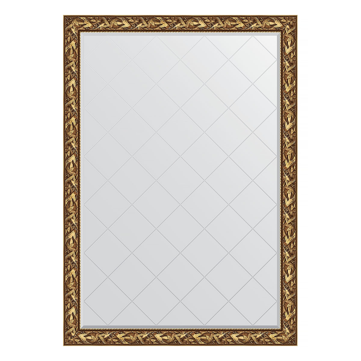 Зеркало с гравировкой в багетной раме Evoform византия золото 99 мм 134x188 см зеркало evoform с фацетом 15 mm 80х120 см