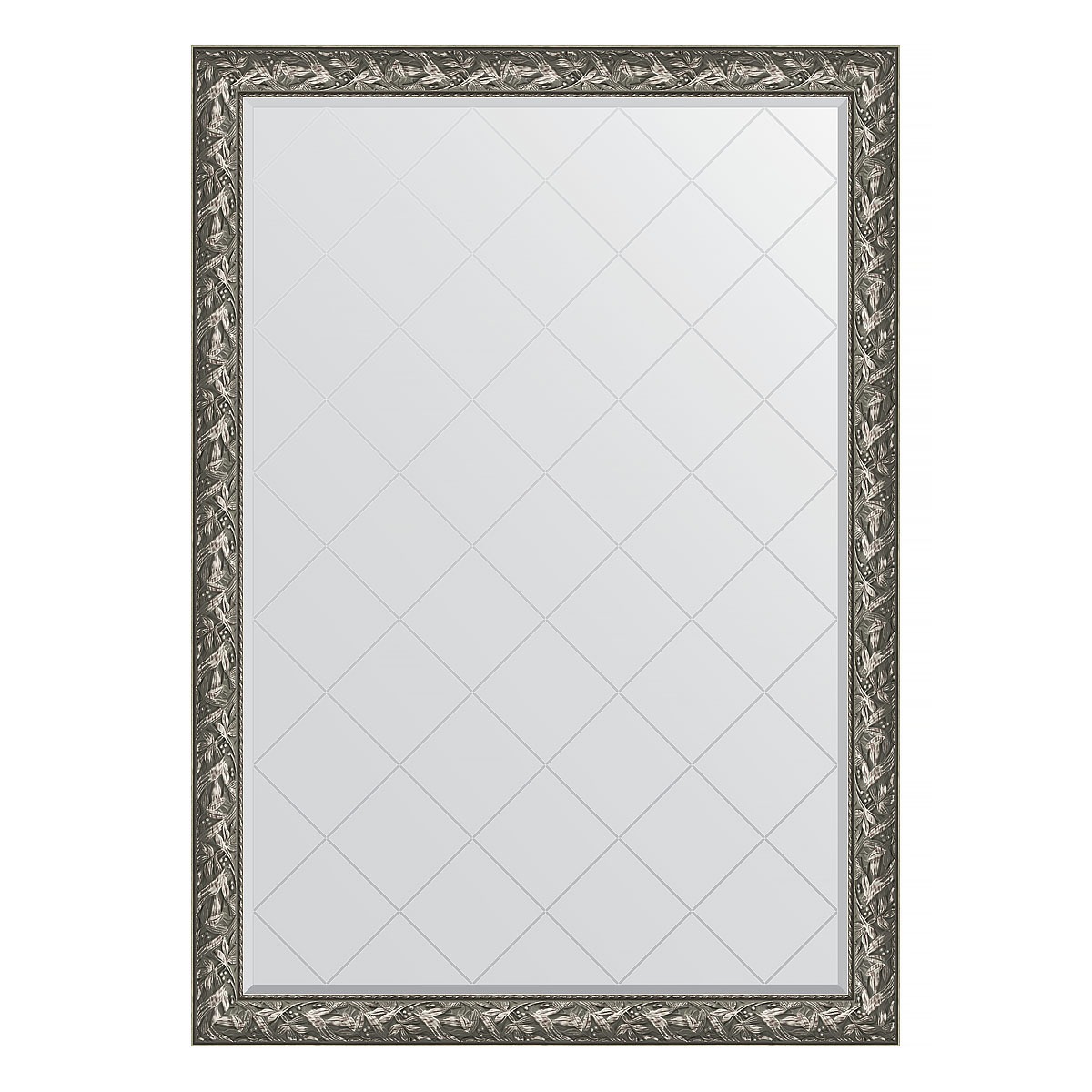 зеркало с гравировкой в багетной раме evoform византия серебро 99 мм 59x128 см Зеркало с гравировкой в багетной раме Evoform византия серебро 99 мм 134x188 см