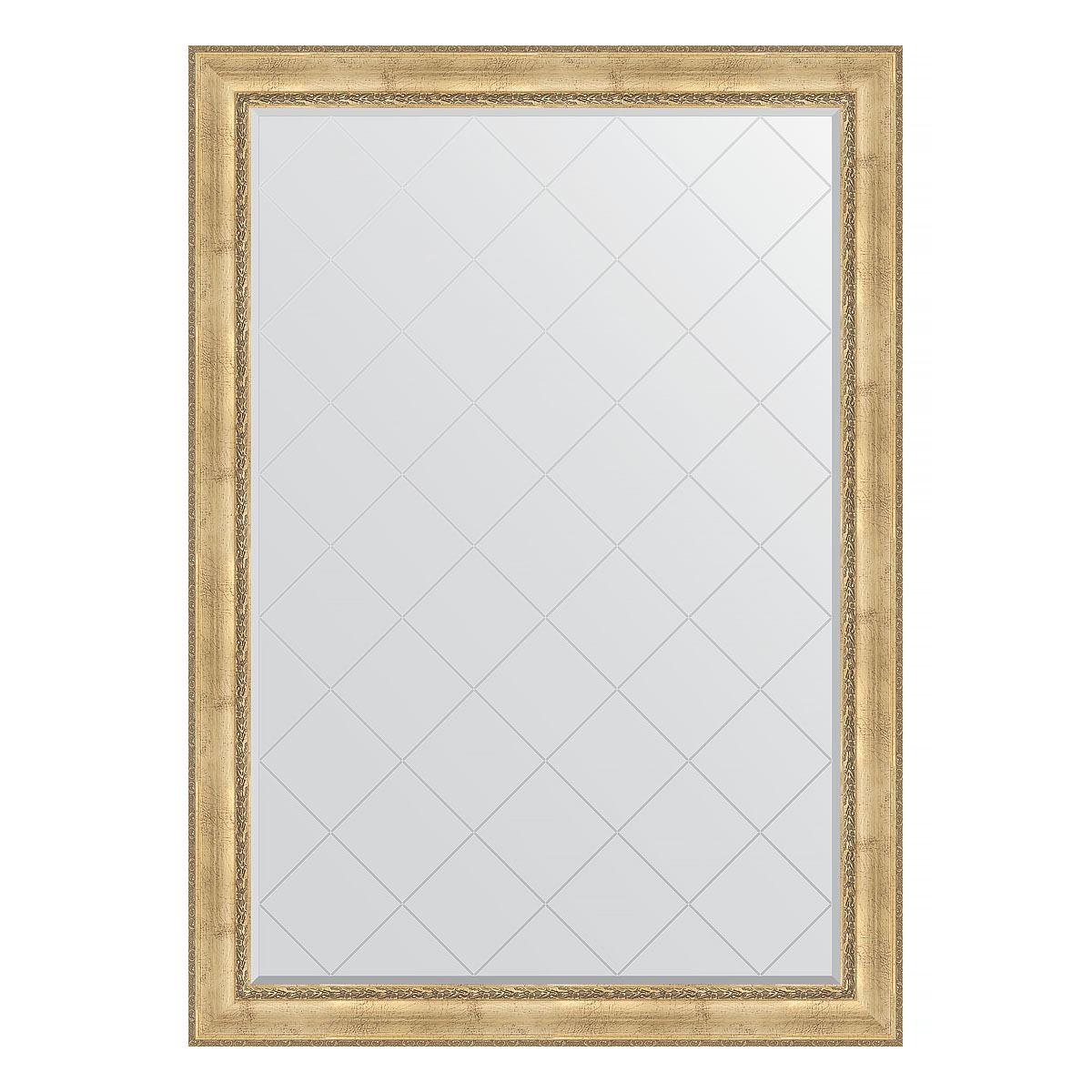 Зеркало с гравировкой в багетной раме Evoform состаренное серебро с орнаментом 120 мм 137x192 см