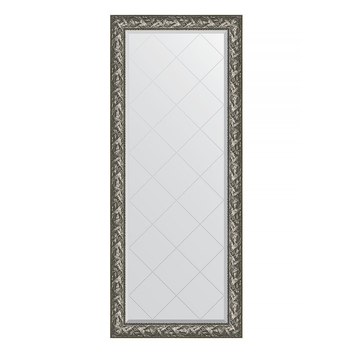 Зеркало напольное с гравировкой в багетной раме Evoform византия серебро 99 мм 84x203 см