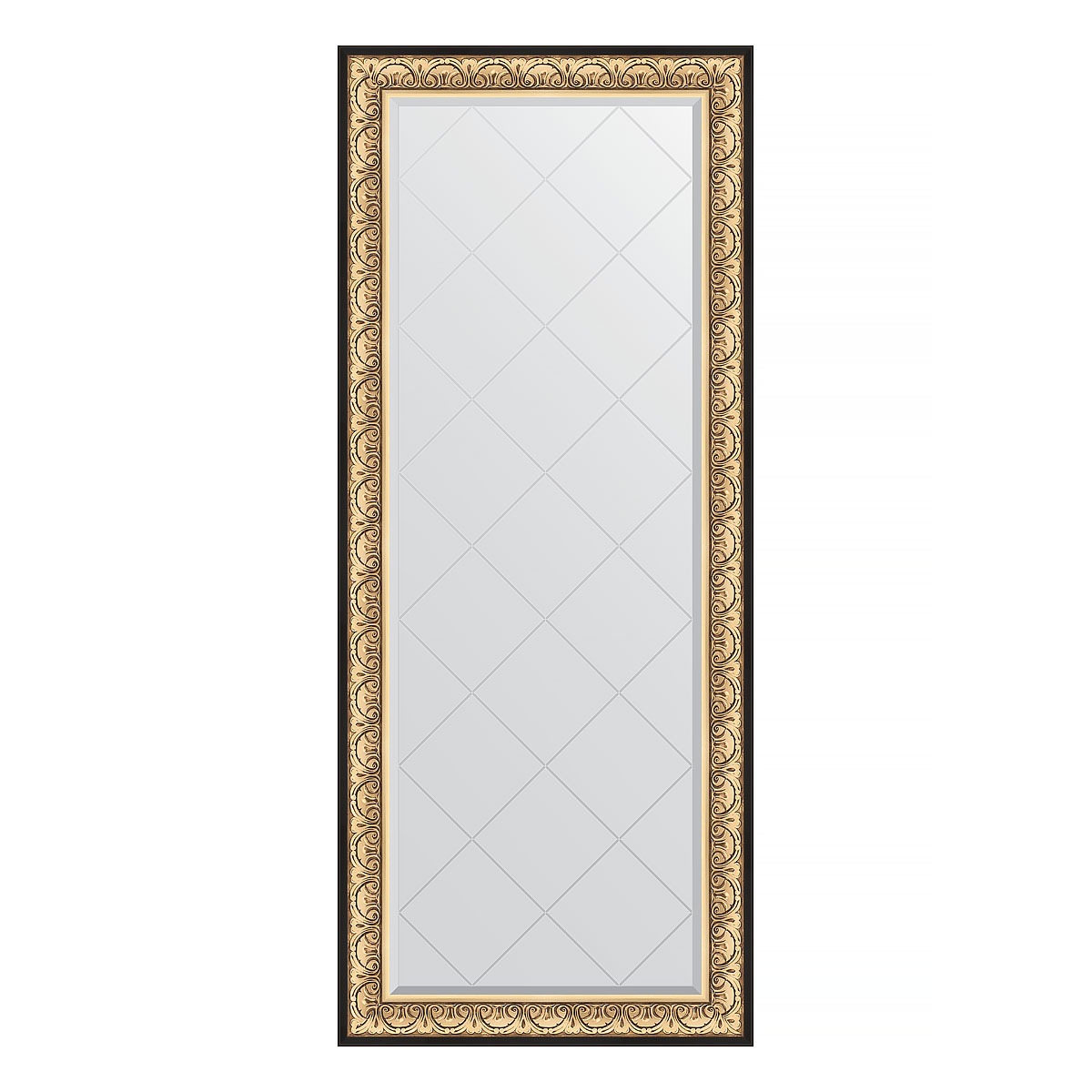 Зеркало напольное с гравировкой в багетной раме Evoform барокко золото 106 мм 85x205 см