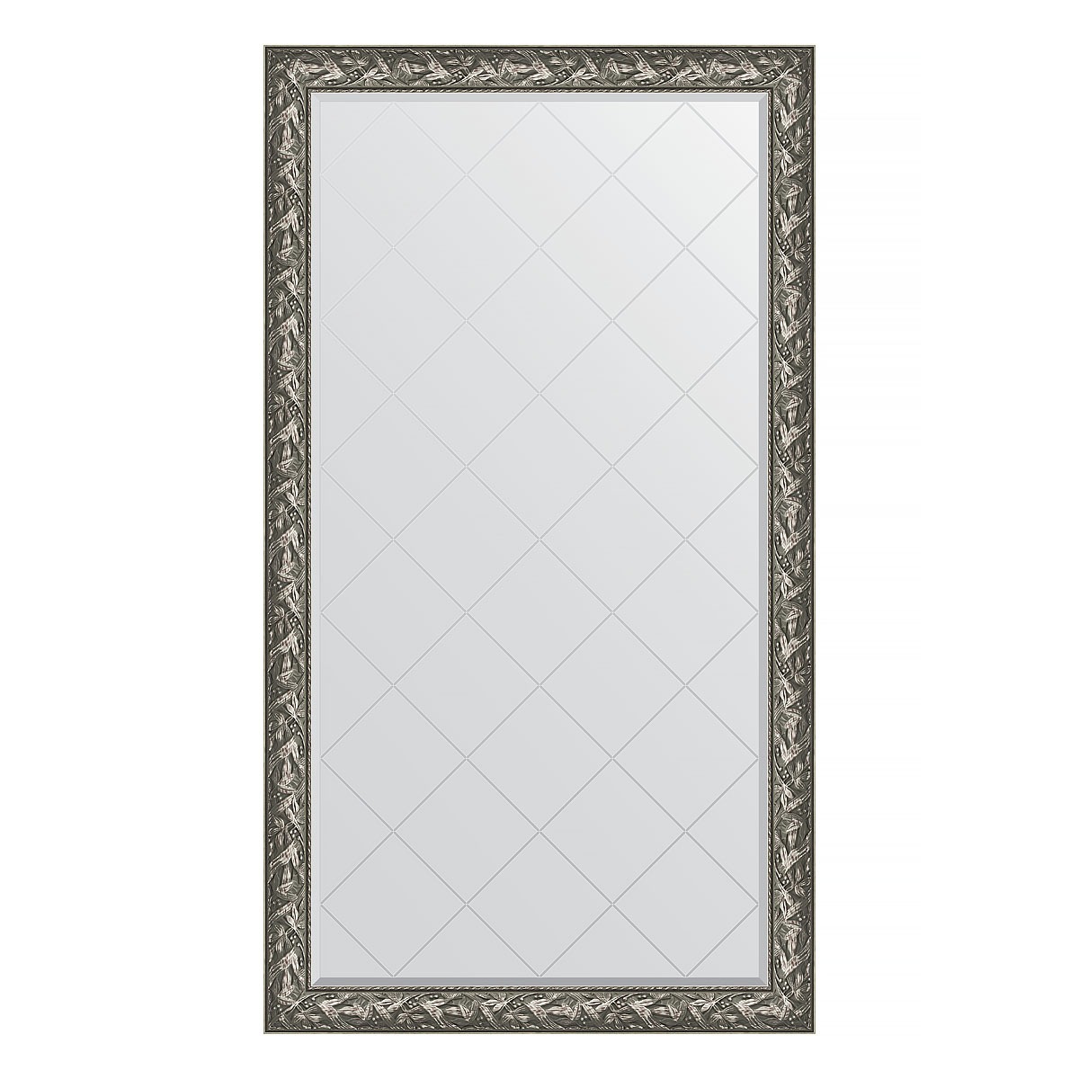 Зеркало напольное с гравировкой в багетной раме Evoform византия серебро 99 мм 114x203 см зеркало 69х159 см византия серебро evoform exclusive by 3572