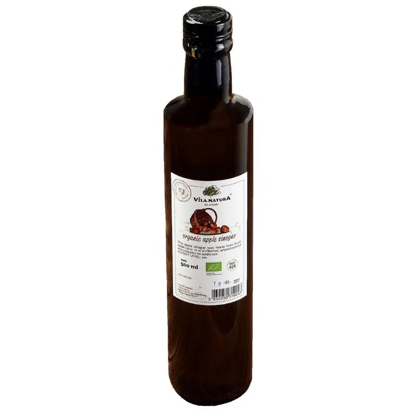 Уксус яблочный био VILA NATURA organic 5% нефильтрованный, 500 мл сок vifresh яблочный 1 л