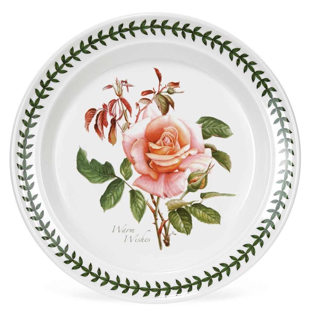 Тарелка закусочная Portmeirion Ботанический сад розы наилучшие пожелания, чайная роза 20 см новогодние пожелания в коробочке