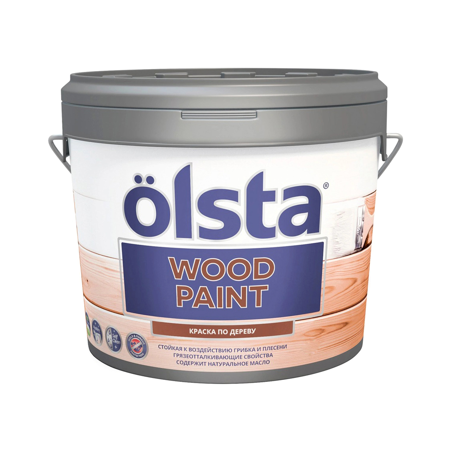 Краска Olsta Wood Paint База С 9 л краска по дереву olsta wood paint акриловая шелковисто матовая база а белая 9 л