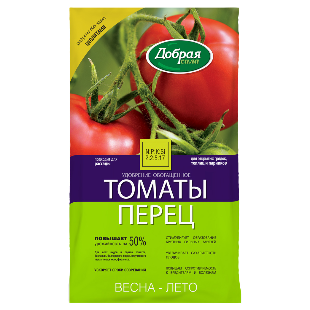 Удобрение Добрая сила Томаты-Перец, 0,9 кг удобрение для огородных растений добрая сила томаты перец 0 9 кг