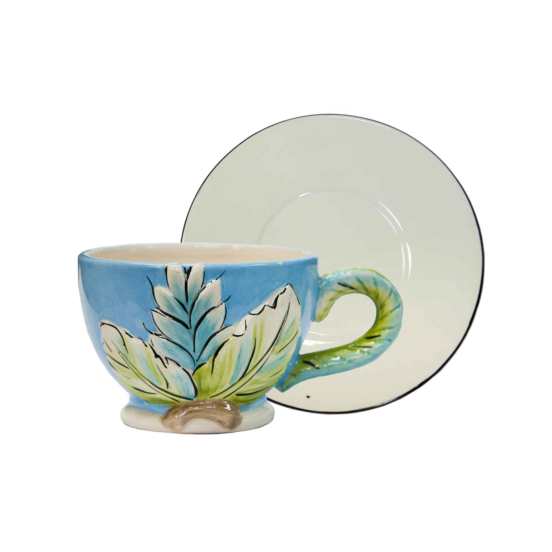 Чайная пара Royal ceramic studio Попугай 220 мл, цвет белый - фото 1