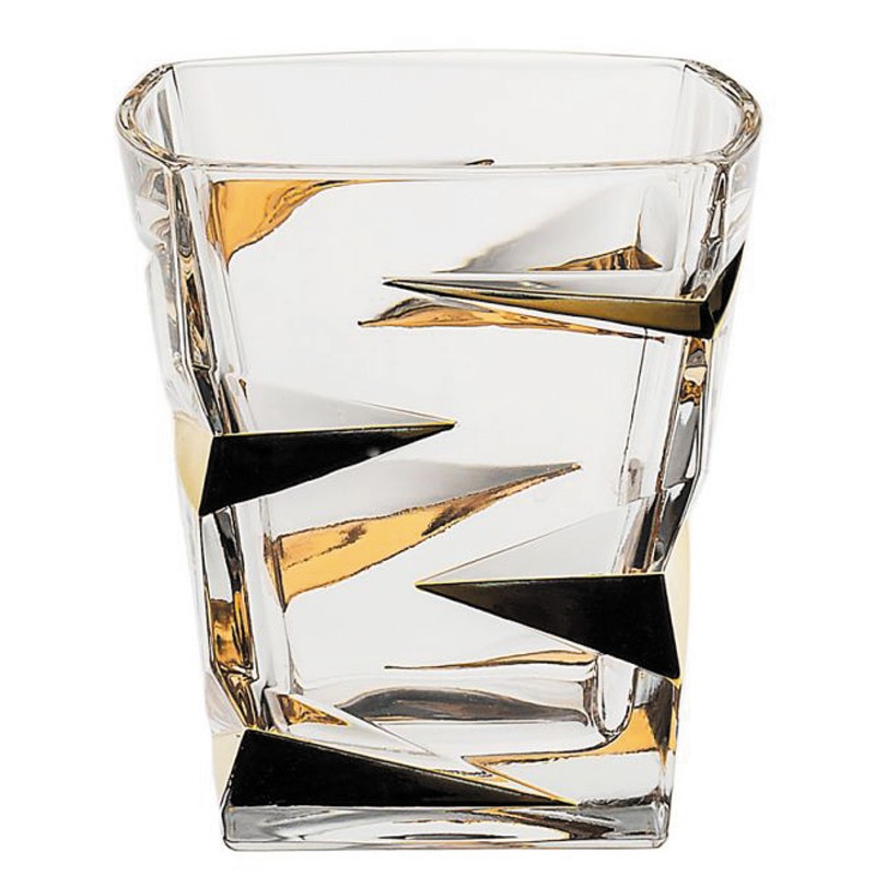 Набор стак для виски zig zag gold 6*300мл Crystal Bohemia (990/21804/0/72231/300-609) стакан вращающийся для виски shtox волна 320 мл хрусталь п к