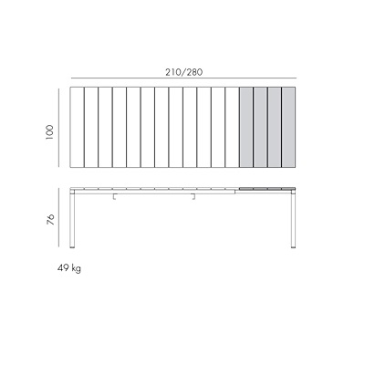 Стол Nardi Rio 210/280см серый (4825910000), цвет серо-бежевый (тортора), размер 210/280х100х76 см - фото 2