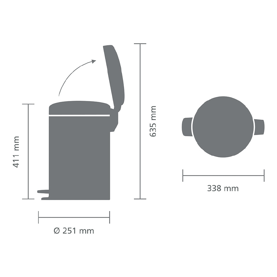 фото Бак мусорный 12л миндальный brabantia newicon