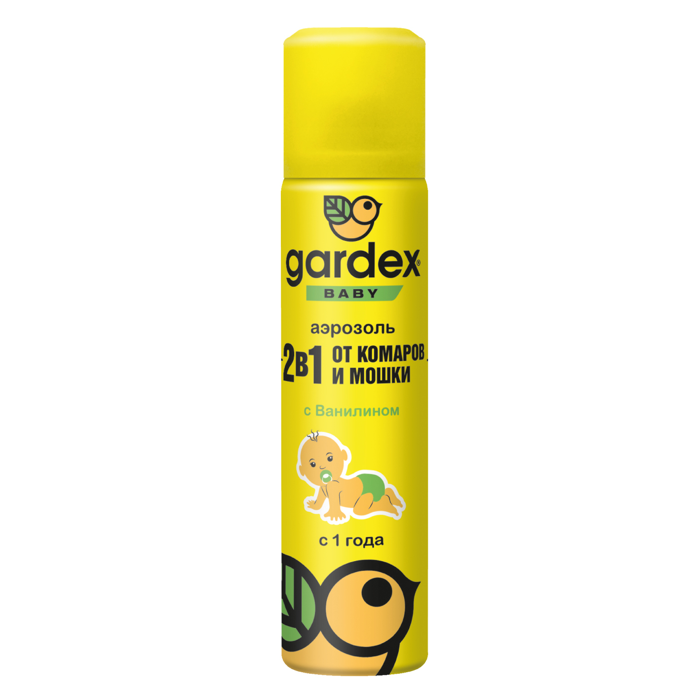 Средство Gardex Baby от комаров и мошки для детей с 1 года, аэрозоль, 80 мл средство от комаров gardex natural на натуральной основе спрей 110 мл