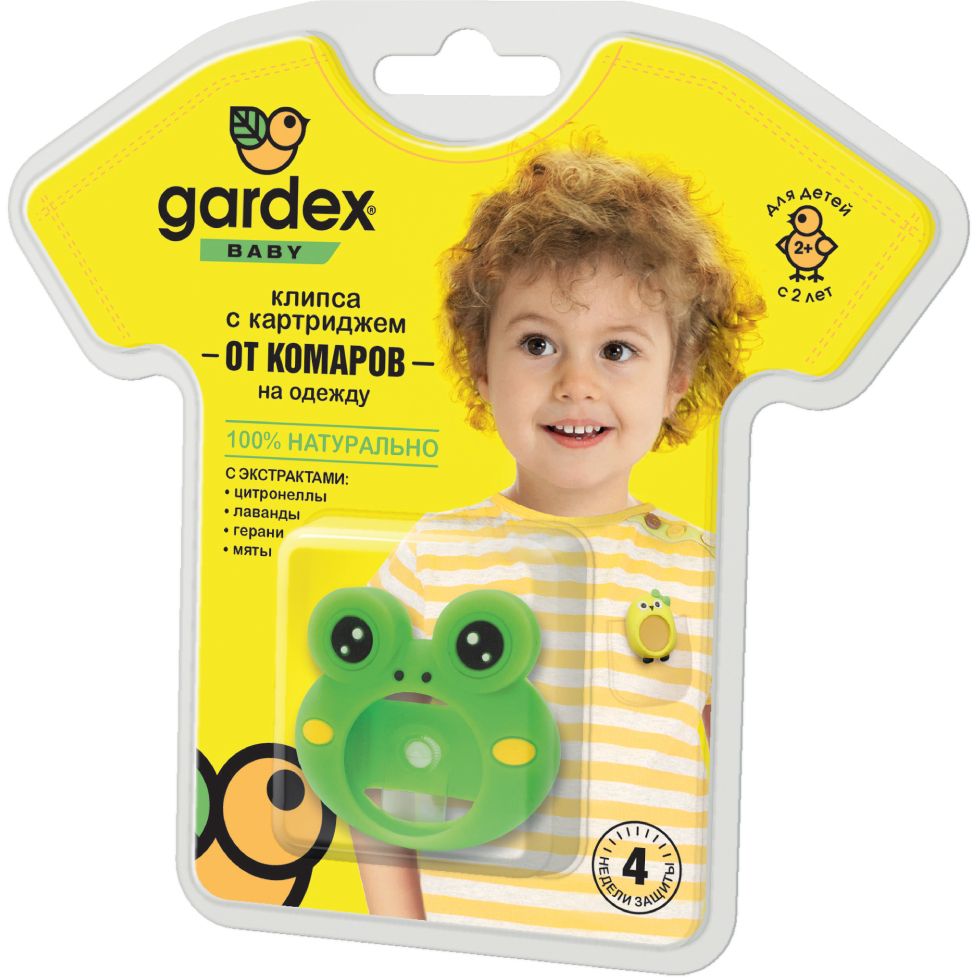 Клипса Gardex Baby от комаров для детей, со сменным картриджем свеча репеллент gardex family от комаров