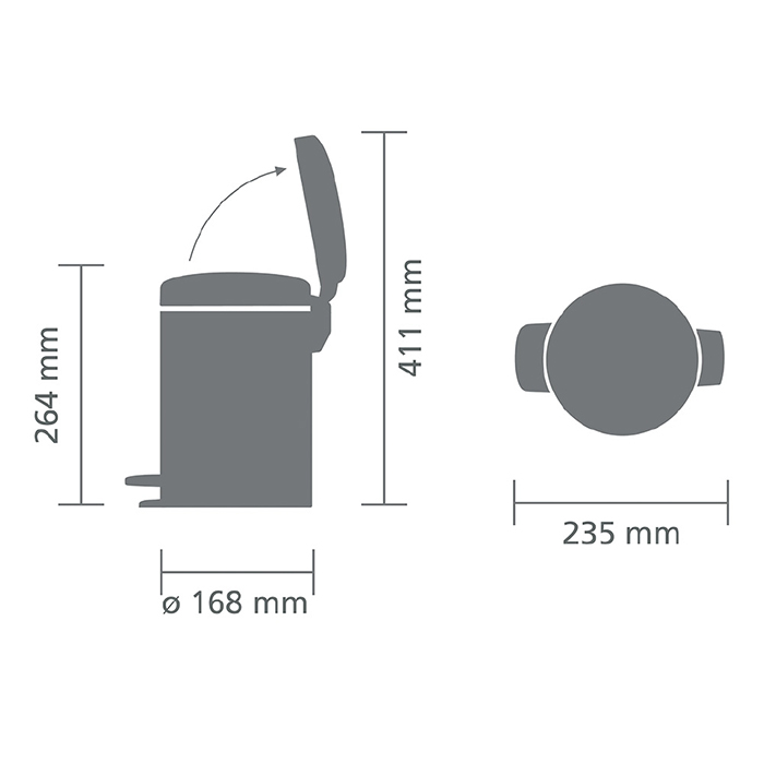 фото Бак мусорный с педалью 3л белый brabantia newicon