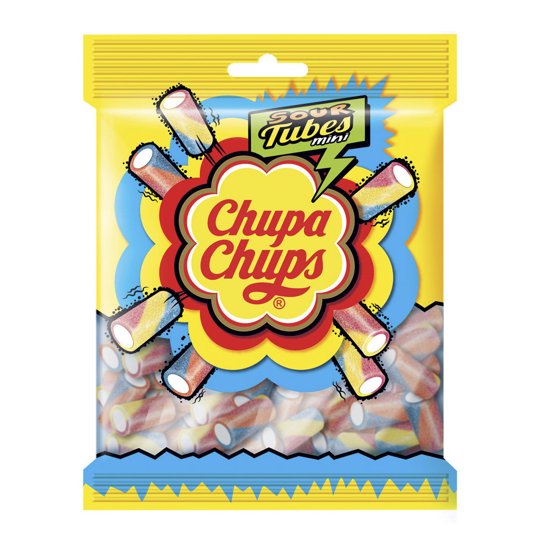 Мармелад Chupa Chups Sour Tubes Mini с фруктовым вкусом 150 г