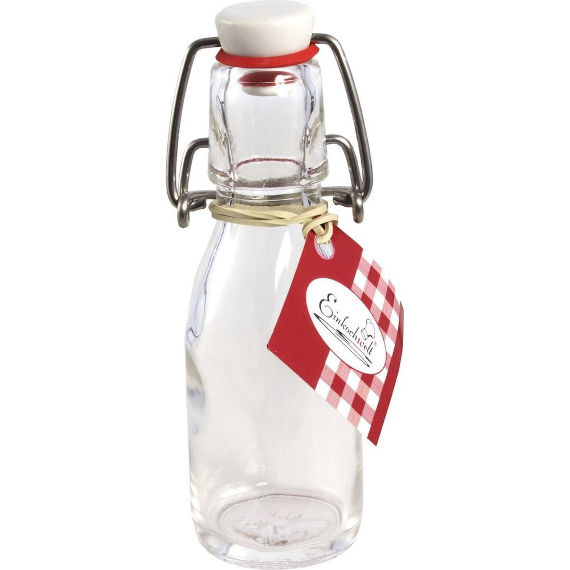 Бутылка 100мл с пробкой Einkochwelt 346401 бутыль стеклянная для соуса и масла с бугельным замком клетка 1 л 8 5×32 см цвет прозрачный