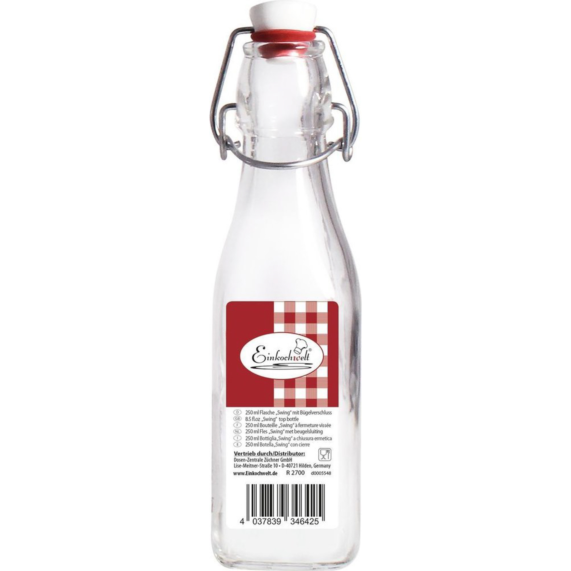 Бутылка 250мл с пробкой Einkochwelt 346425 бутылка стеклянная everblooming paris 900 мл