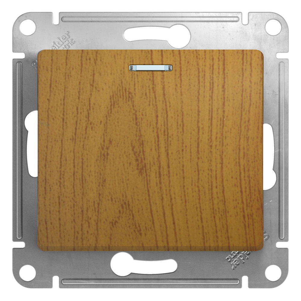 

Переключатель Шнайдер Глосса 1-клавиша с подсветкой, сх.6а,10ах, механизам, дерево дуб