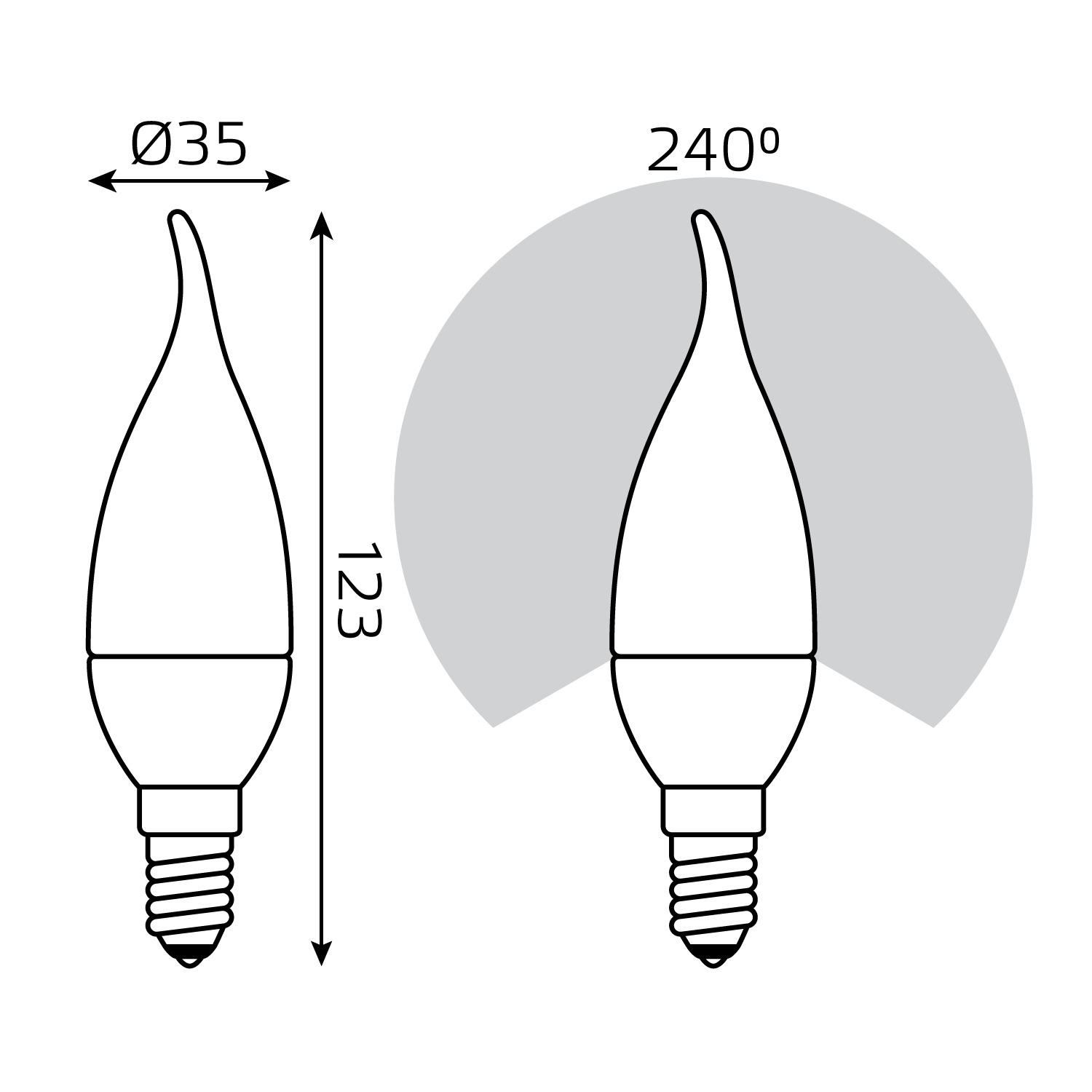 Gauss LED Elementary Candle Tailed 8W E14 3000K 1/10/50 Вид№6