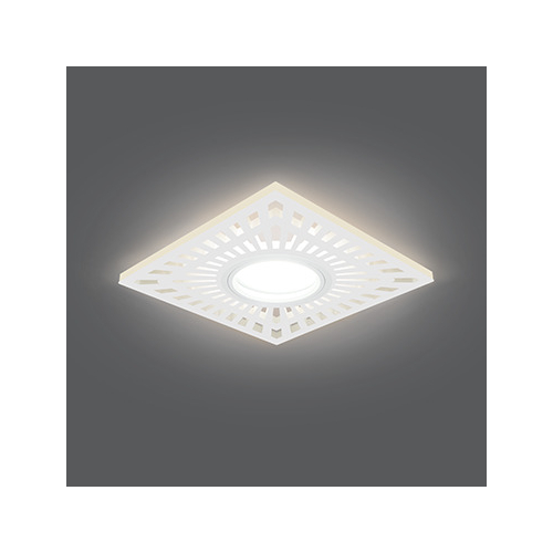 Светильник Gauss Backlight BL127 Квадратный, Белый, цоколь Gu5.3, 3W, LED, 3000K светильник gauss backlight bl135 кругл узор черный цоколь gu5 3 3w led 4000k