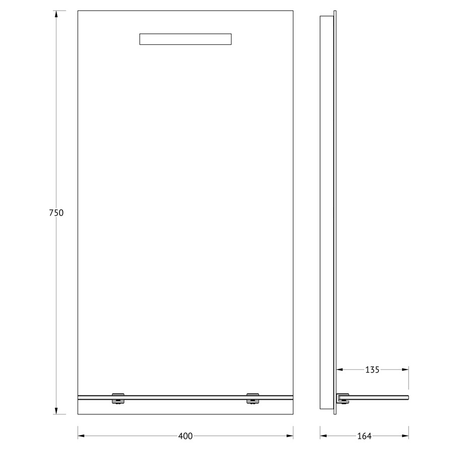 Зеркало Evoform с полочкой 40 см со встроенным LED-светильником 2 W 40x75 см Вид№3