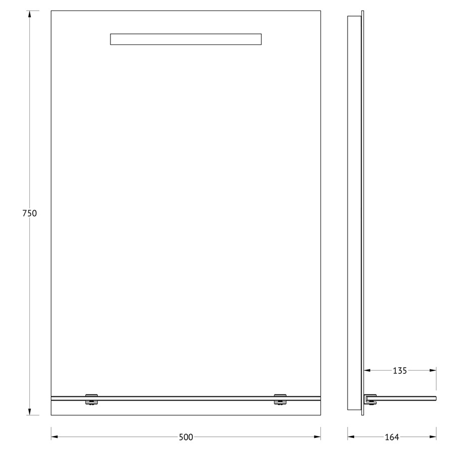 Зеркало Evoform с полочкой 50 см со встроенным LED-светильником 3 W 50x75 см Вид№3