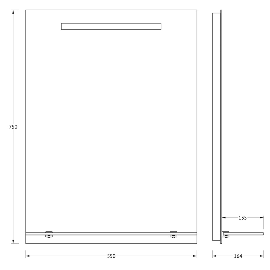 фото Зеркало evoform с полочкой 55 см со встроенным led-светильником 3,5 w 55x75 см