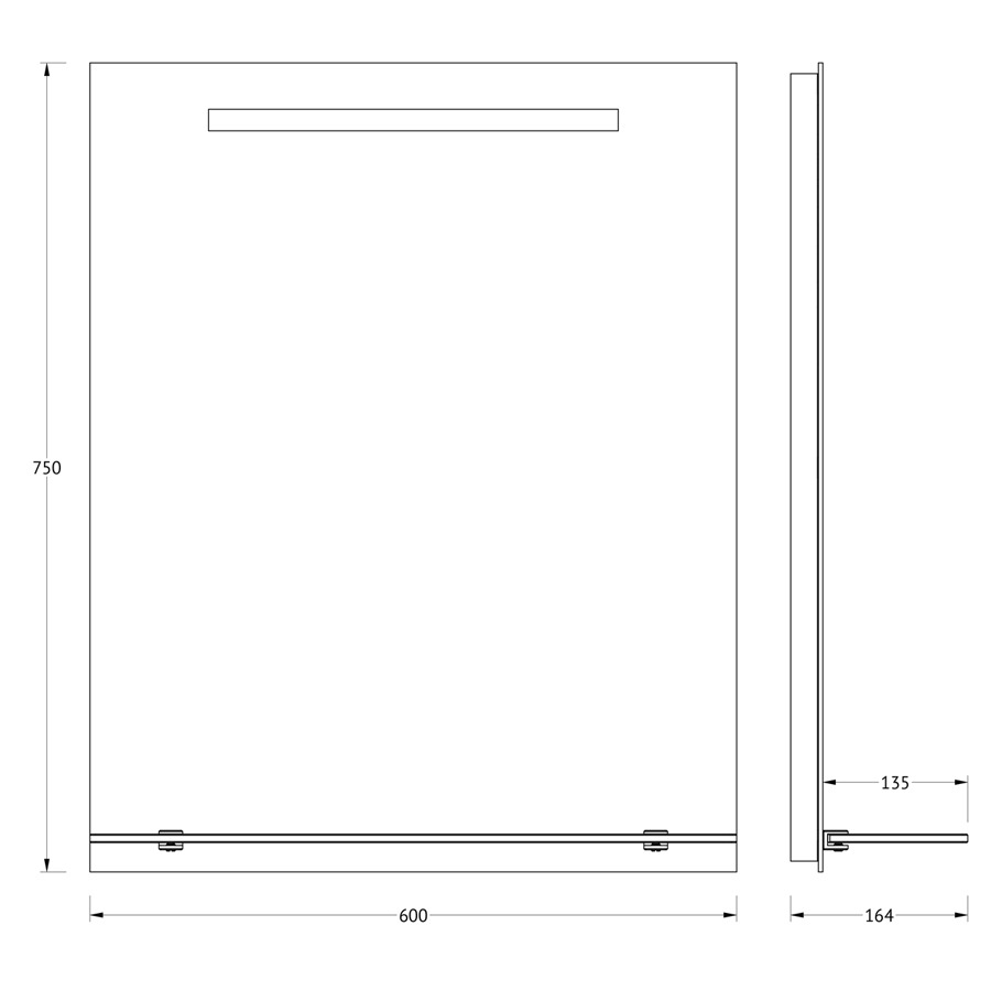 Зеркало Evoform с полочкой 60 см со встроенным LED-светильником 4 W 60x75 см Вид№3