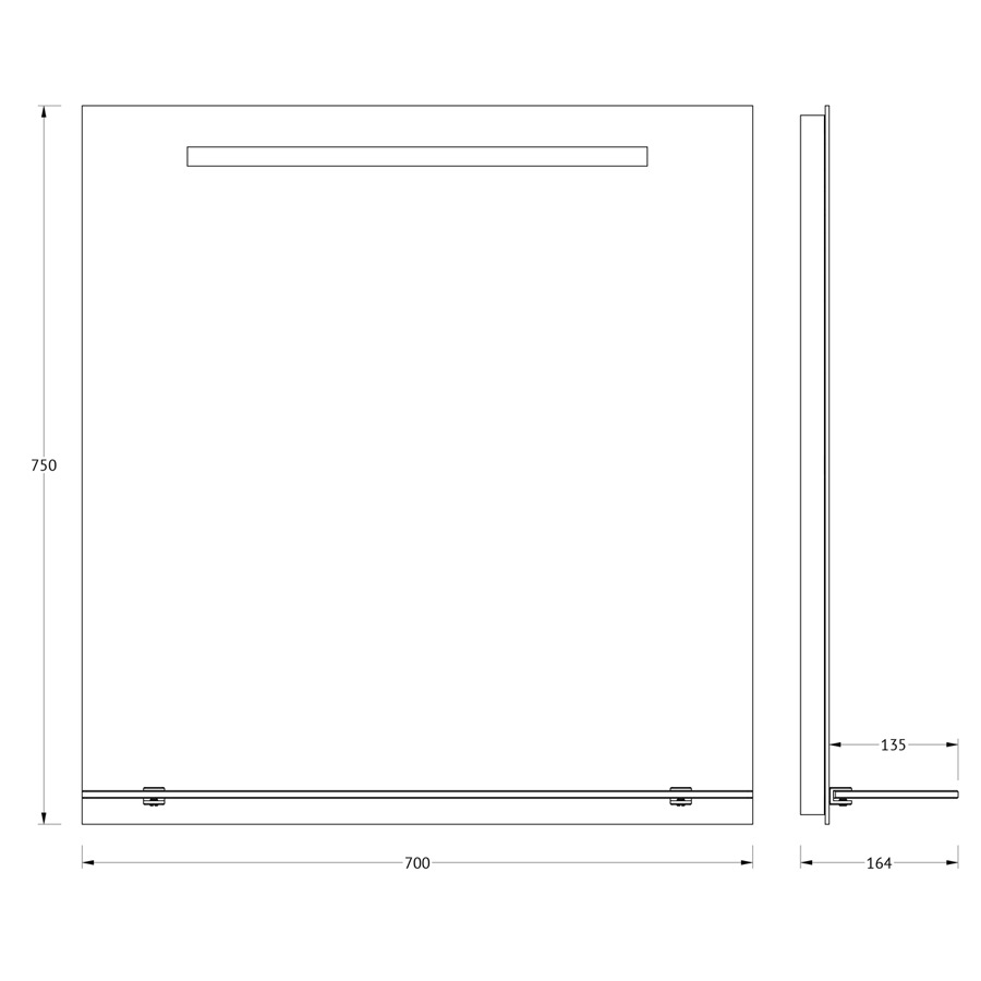 Зеркало Evoform с полочкой 70 см со встроенным LED-светильником 5 W 70x75 см Вид№3