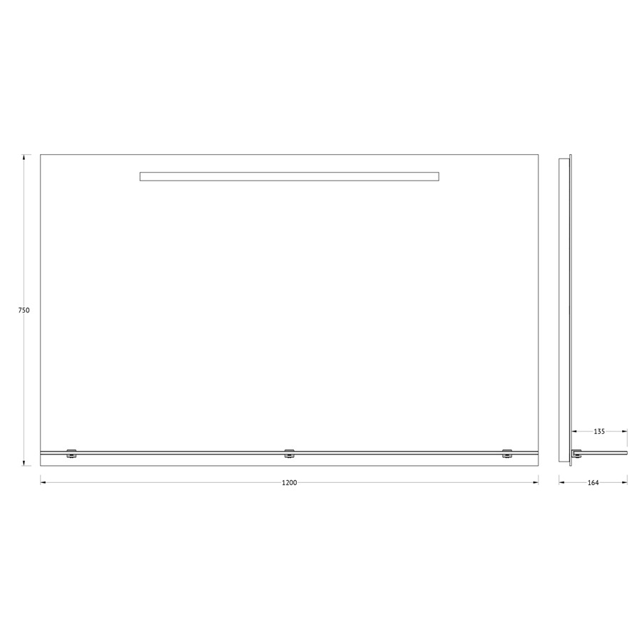 Зеркало Evoform с полочкой 120 см со встроенным LED-светильником 7 W 120x75 см Вид№3