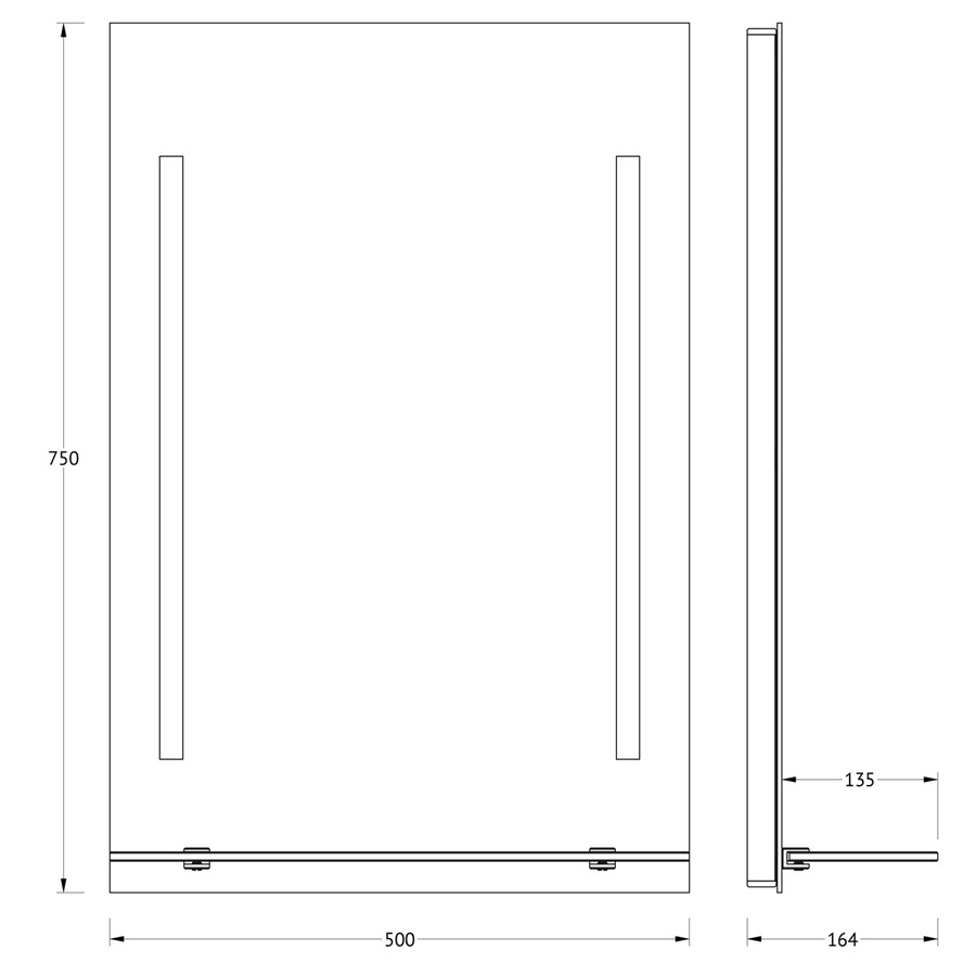 Зеркало Evoform с полочкой 50 см с 2-мя встроенными LED-светильниками 11 W 50x75 см Вид№3