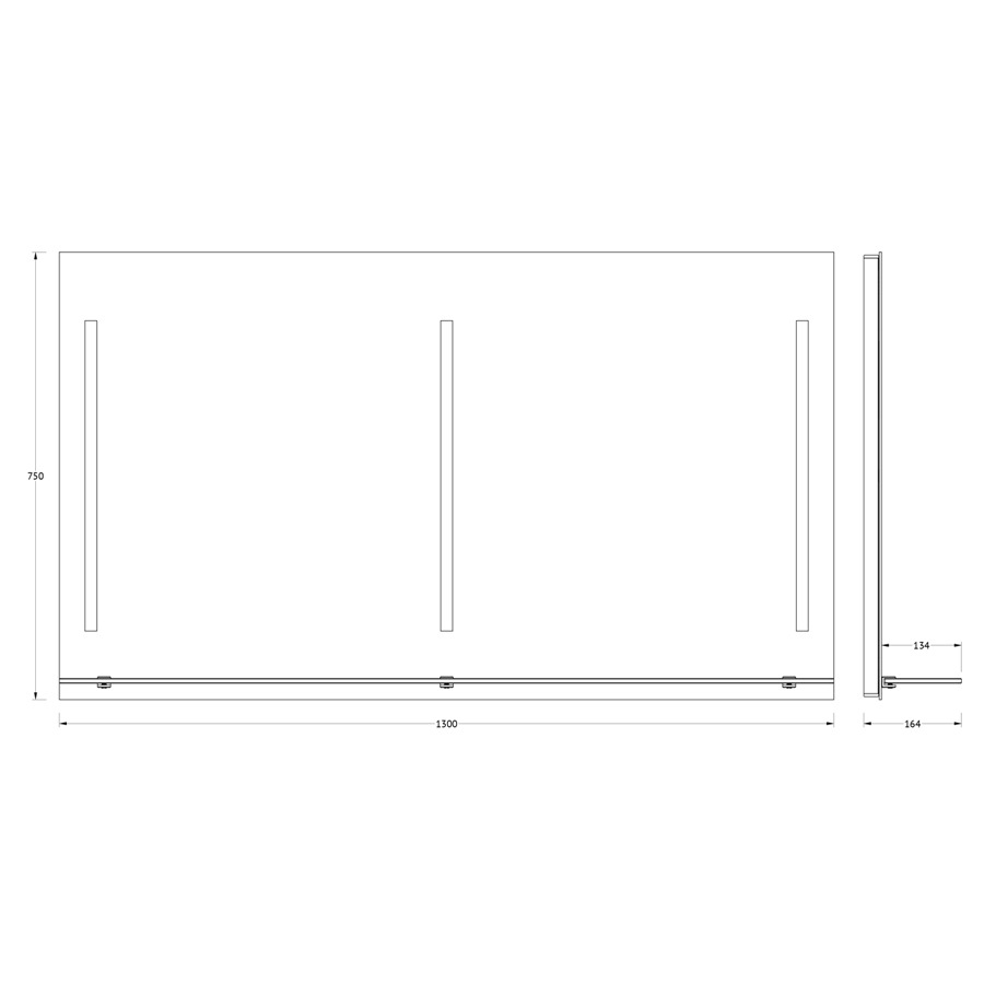 Зеркало Evoform с полочкой 130 см с 3-мя встроенными LED-светильниками 16,5 W 130x75 см Вид№3