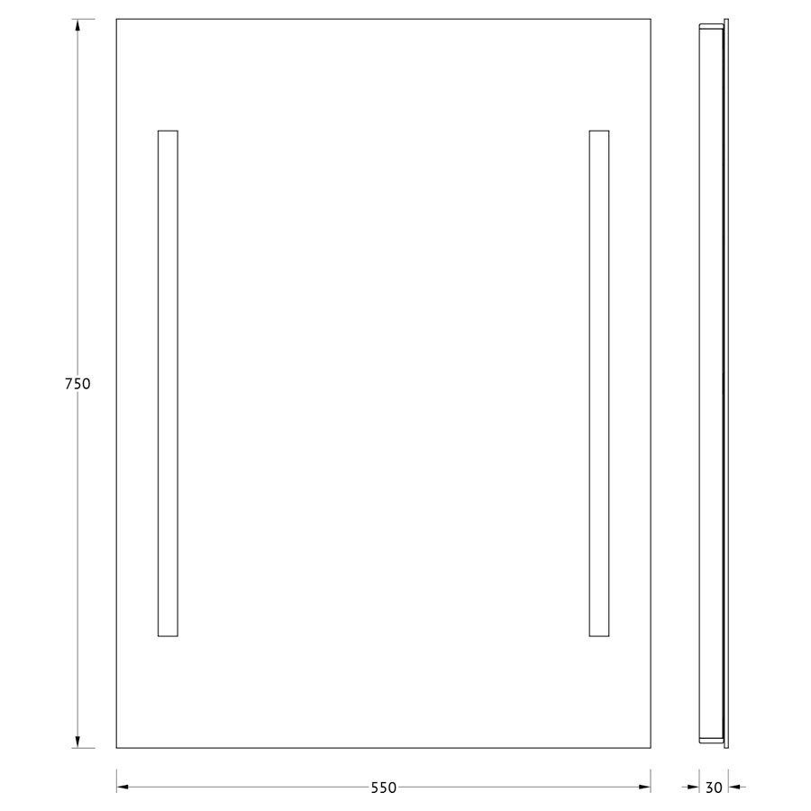 Зеркало Evoform с 2-мя встроенными LED-светильниками 10,5 W 55x75 см Вид№3