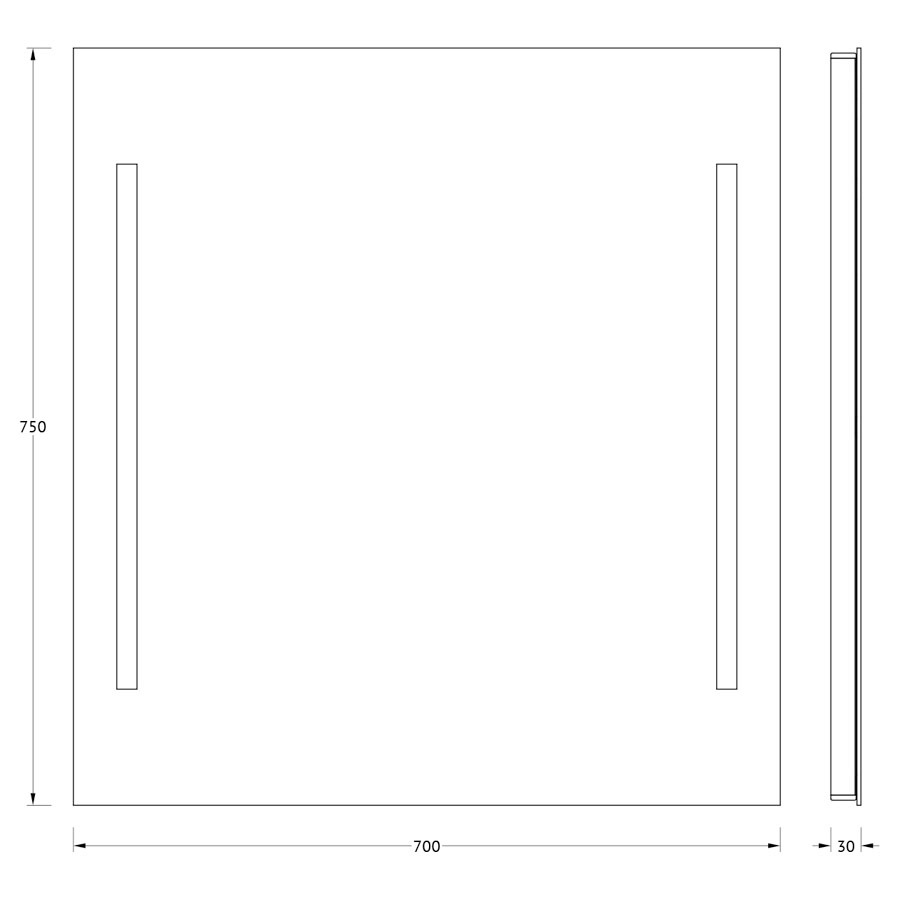 Зеркало Evoform с 2-мя встроенными LED-светильниками 10,5 W 70х75 см Вид№3