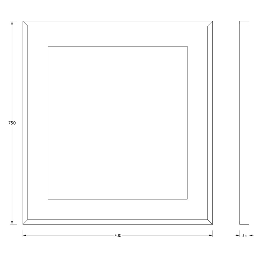 Зеркало Evoform в багетной раме со встроенным LED-светильником 20 W 70x75 см Вид№5