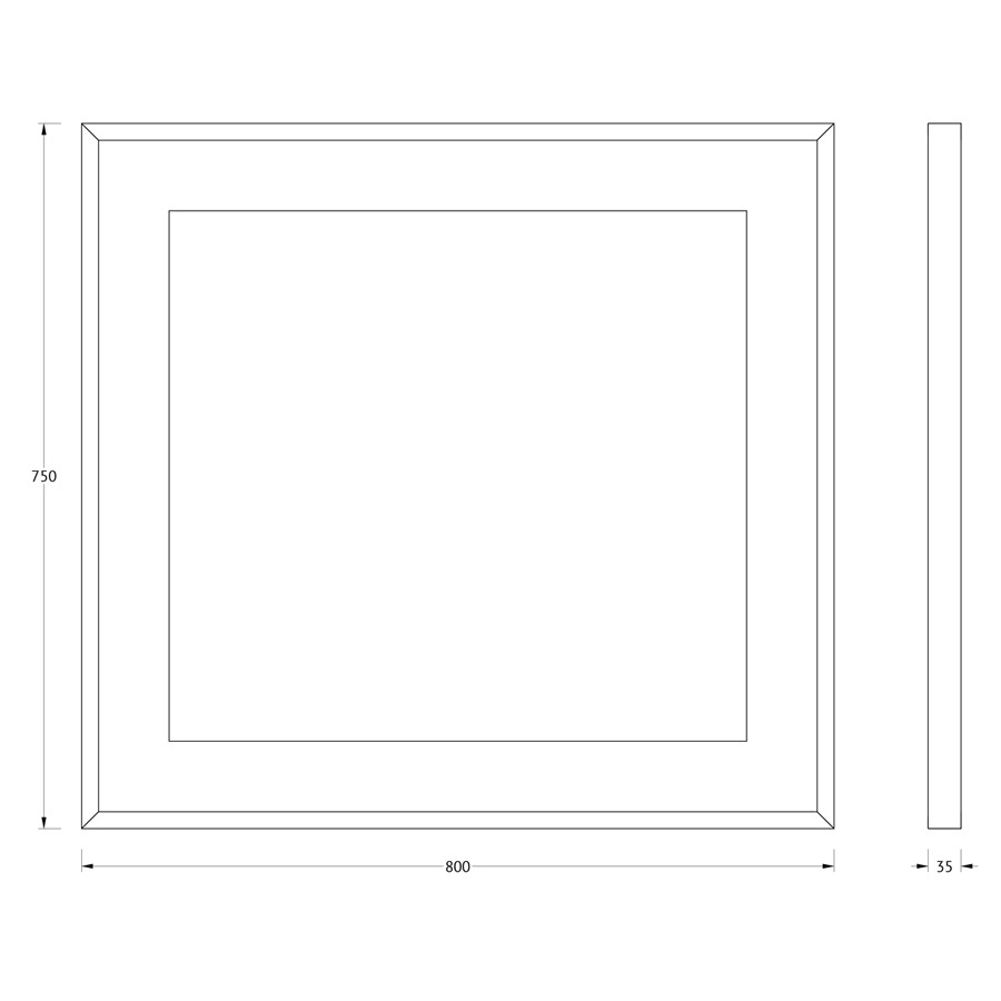 Зеркало Evoform в багетной раме со встроенным LED-светильником 22 W 80x75 см Вид№5