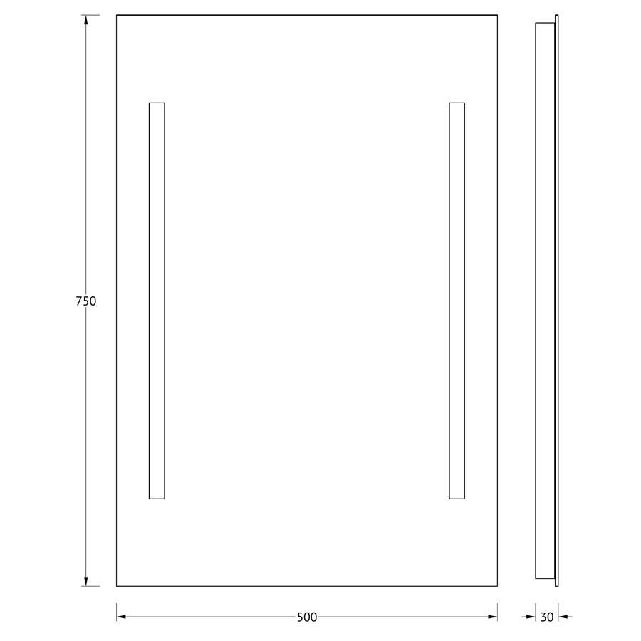 Зеркало Evoform с 2-мя встроенными LUM-светильниками 40 W 50х75 см Вид№3