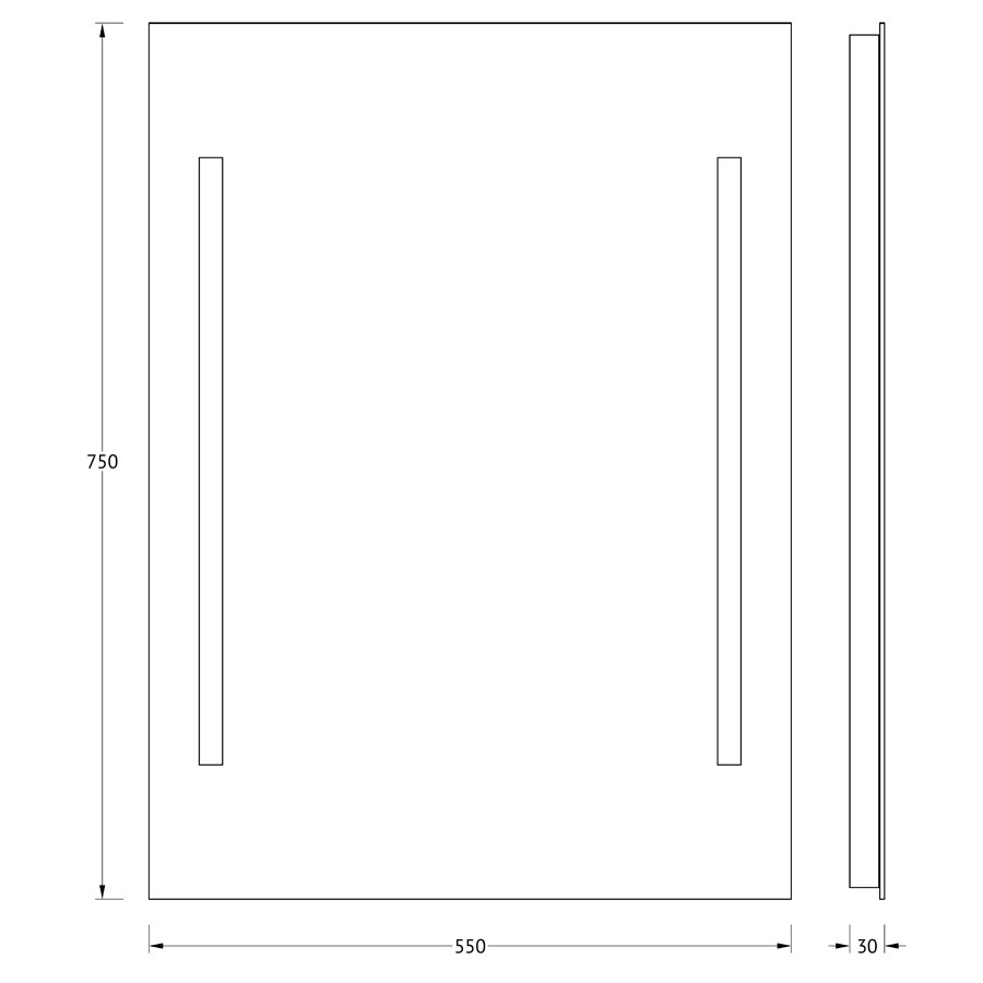 Зеркало Evoform с 2-мя встроенными LUM-светильниками 40 W 55х75 см Вид№3