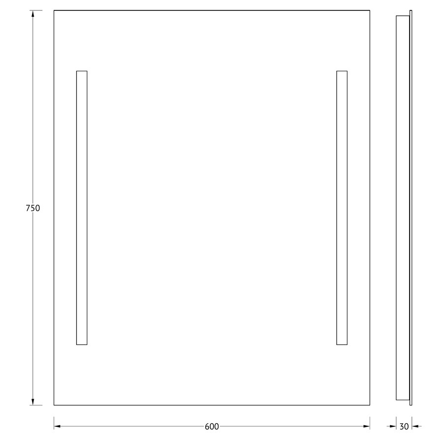 Зеркало Evoform с 2-мя встроенными LUM-светильниками 40 W 60х75 см Вид№3