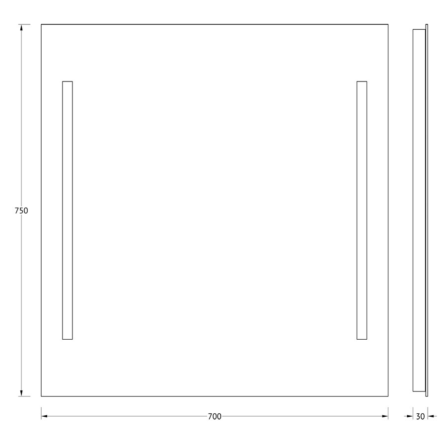 Зеркало Evoform с 2-мя встроенными LUM-светильниками 40 W 70х75 см Вид№3