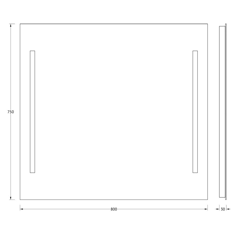 Зеркало Evoform с 2-мя встроенными LUM-светильниками 40 W 80х75 см Вид№3
