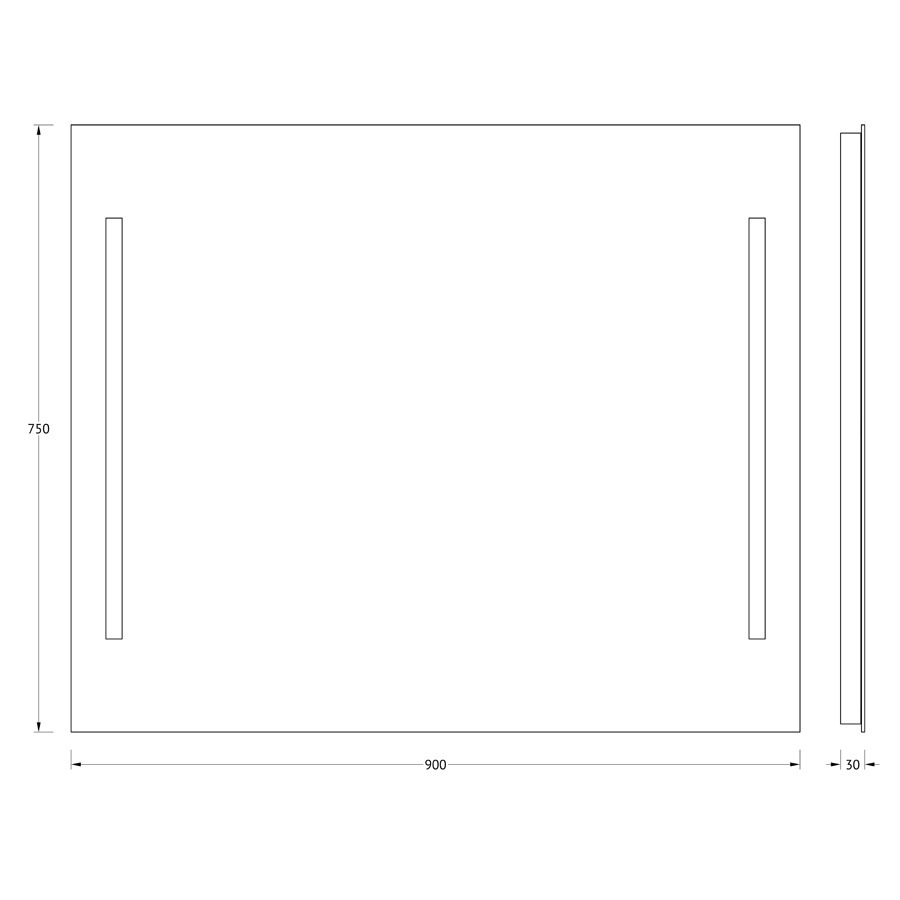 Зеркало Evoform с 2-мя встроенными LUM-светильниками 40 W 90х75 см Вид№3