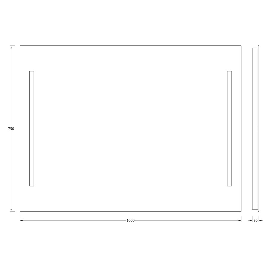 Зеркало Evoform с 2-мя встроенными LUM-светильниками 40 W 100х75 см Вид№3